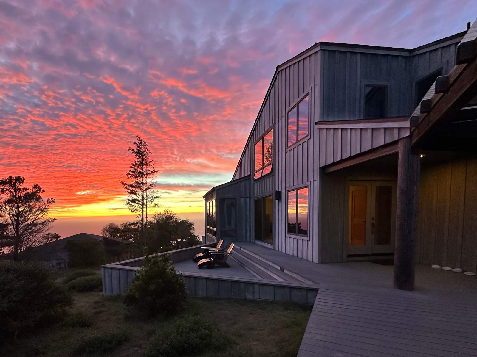 Sea Ranch coastal home at sunset